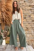 Pure Cotton Santos Quinn Culotte Pant Khaki /11 =